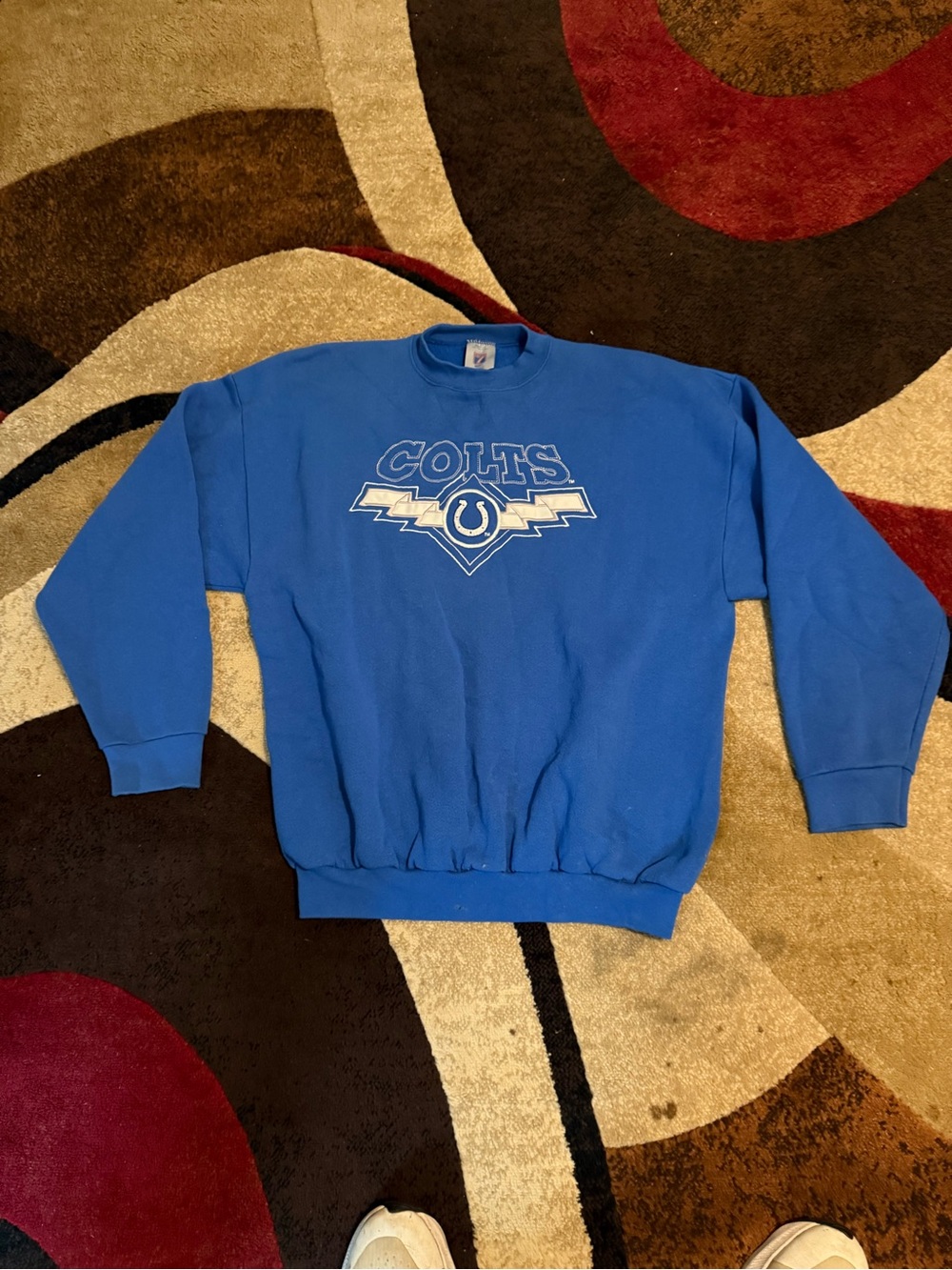 LOGO 7 Colts Royal Blue Crewneck Sweatshirt vintage rare made in USA size XL